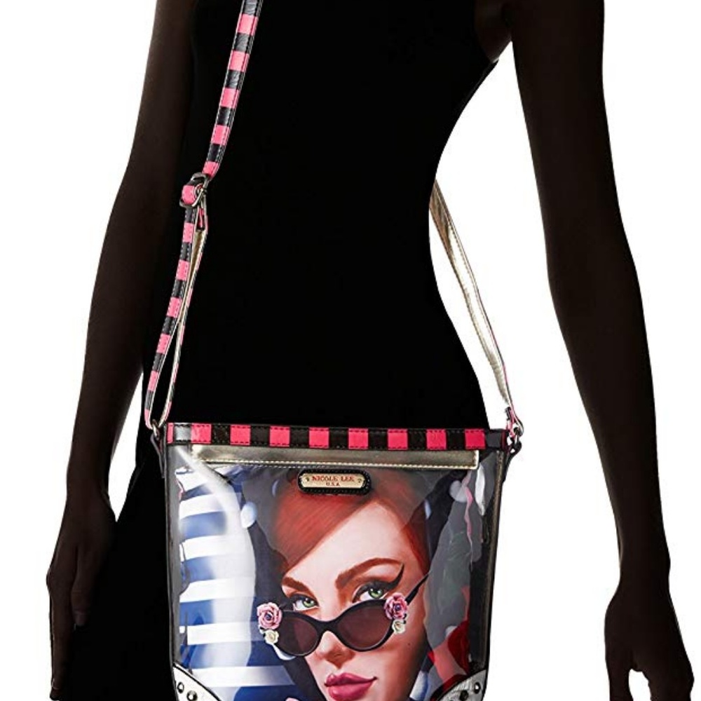 Nicole Lee Crossbody  Lady in Red Clear Bag 2 in 1